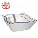PD328-BL-SQUARE BOWL WITH BLUE LINE