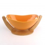 PD2260L-Bowl with bamboo（Bright colored glaze） 