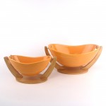 PD2260L-Bowl with bamboo（Bright colored glaze） 