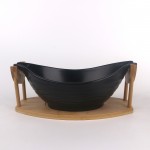 PD2395Y-Bowl with bamboo（Matte colored glaze）