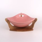 PD2409Y-Bowl with bamboo（Matte colored glaze） 