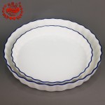 PD2319-BL-ROUND FRUIT PLATE WITH BLUE LINE