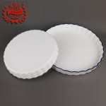 PD2319-BL-ROUND FRUIT PLATE WITH BLUE LINE